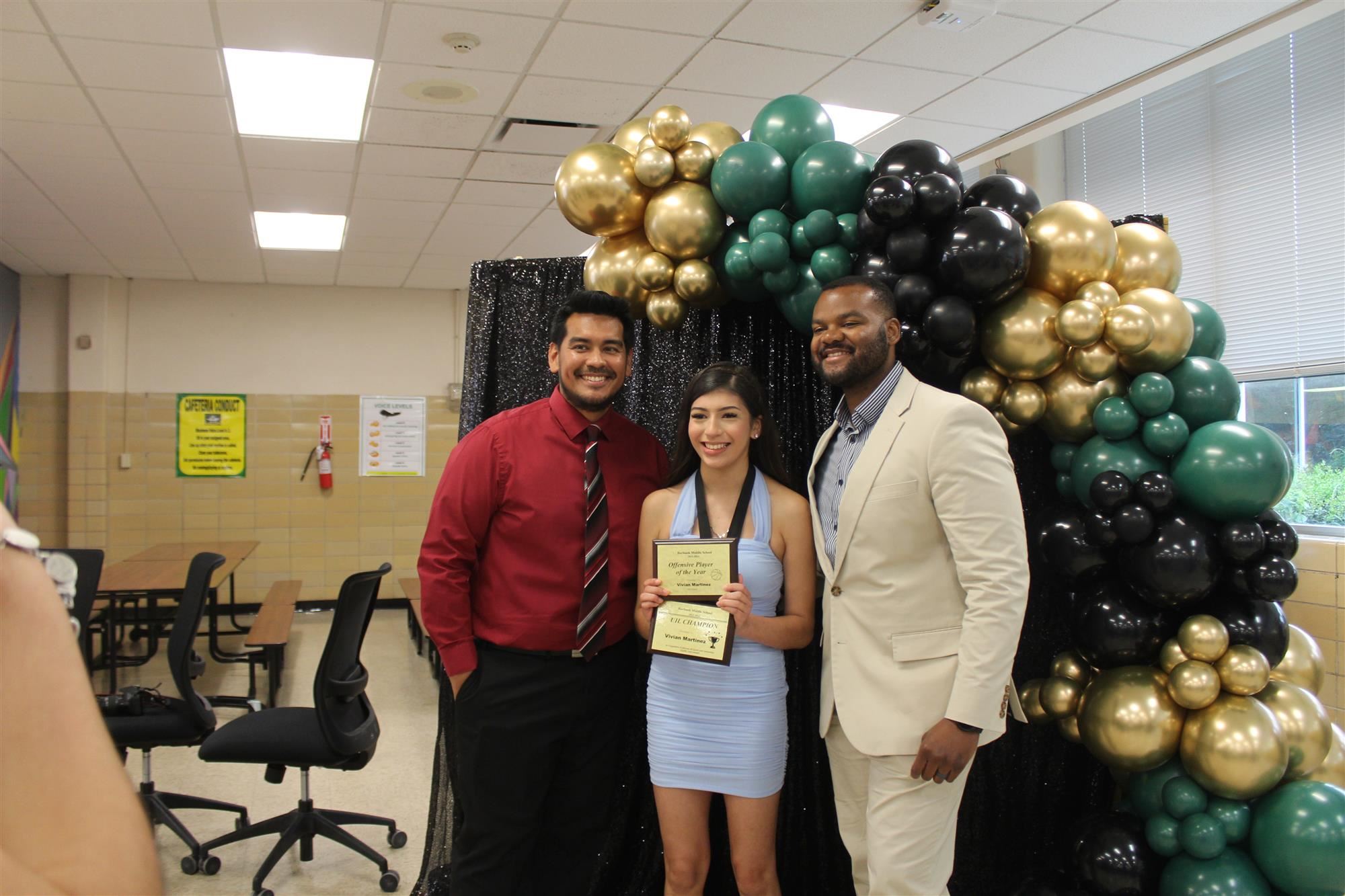 Vivian Martinez and Coaches Salas and Mosley